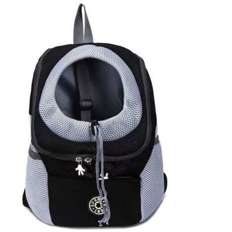 Sac à dos pour chien, transporteur pour animaux de compagnie portable et confortable, sac de transport pour animaux de compagnie pour le vélo, la randonnée, les voyages, le shopping (S, noir) (1/4)
