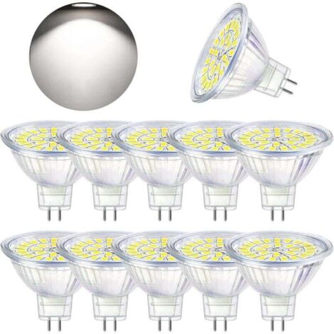 LED GU5.3 Blanc Froid 6000K, MR16 LED 12V 5W Equivalent à 50W Halogène, Ampoules LED Spot Non Dimmable, Lot de 10 (1/4)