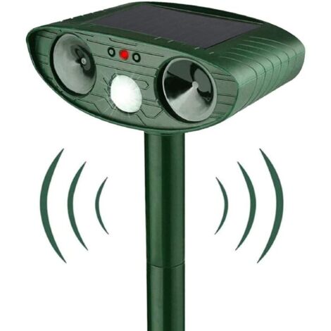 Répulsif Chat Ultrason, Repulsif Chat Solaire, Répulsif Ultrason Anti Rongeurs avec Détecteur de Mouvement, Étanche Repulsif Chat Exterieur pour Anti Chats Chiens Souris Ratons Animaux de Jardin (1/4)