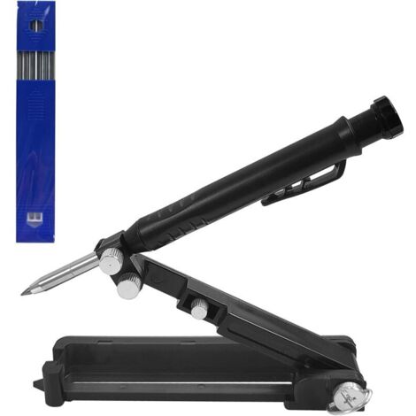 Outil de traçage multifonctionnel, avec 6 recharges de marqueurs, stylos à bois à trou profond Saker 3 en 1, outil de traçage pour outil de mesure d'angle de sol en bois bricolage