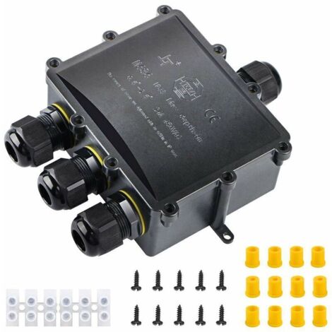 Boîte de Dérivation Etanche IP68 Extérieu 4 Voies Plus Grande Câble Connecteur Boîte de Jonction Electrique pour Câble Ø 4 à 14mm Boîte Cisea