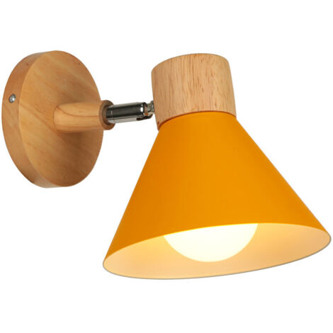 Applique Murale Interieure Rétro Lampe Murale Métal E27 Applique Murale Vintage Pour Salon Chambre Salle De Bain (Orange)