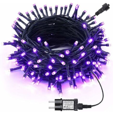 Halloween Decoration Guirlande Lumineuse, 20M 200LED Etanche Guirlande Lumineuse Intérieur et extérieure, 8 Modes avec Minuterie Lumières pour Halloween, Noël, Mariage Fête, Jardin(Violet)
