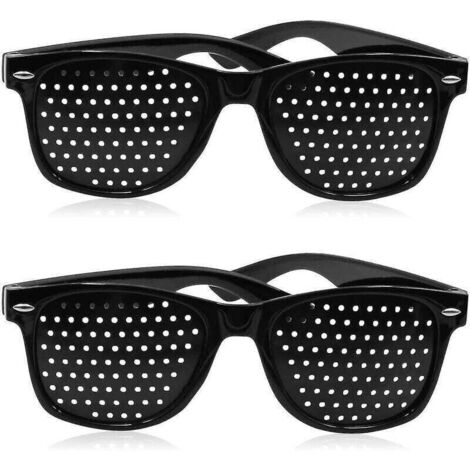 Lot de 2 lunettes à sténopé pour améliorer la vue Lunettes de vue noires unisexes pour l'amélioration de la vue (achat à prix coûtant) (1/3)