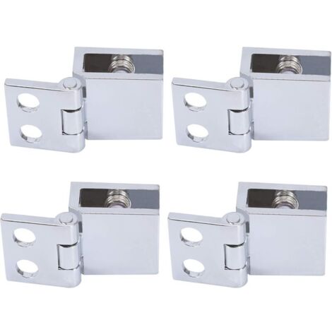 4 pcs Charnière En Verre Clip Pince Pinces Charnière De Porte En Verre Installation Facile Support En Verre Durable Meubles Charnière De Porte En Verre Pinces En Verre pour Portes En Verre Vitrines Po (1/4)