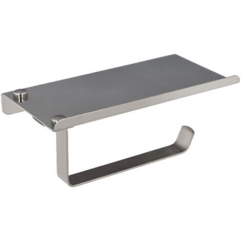 Porte-rouleau Maurer avec étagère mobile autocollante/vis. Couleur inox