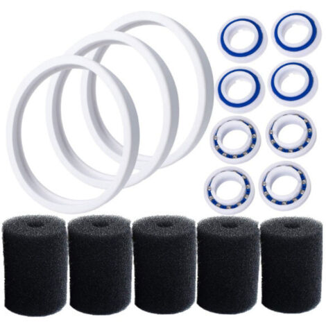 C10 Pneumatiques adaptables de rechange Compatible avec Polaris 180 280 360 380 Robot nettoyeur piscine avec C60 roulements à billes de roue et 9-100-3105 Épurateur de tuyau de balayage