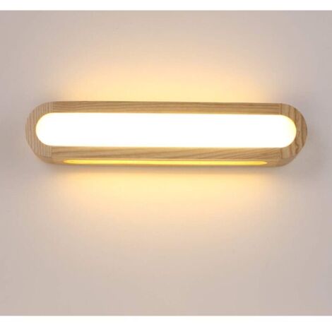 Applique Murale LED Interieur, Lampe Murale Bois Dimmable LED Mur Lumière pour Salon Chambre Escaliers Couloir Salle de bain (45CM)