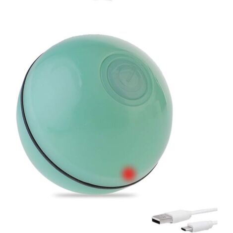 Balle Interactive Intelligente de Jouet pour Chat Boule de Roulement Automatique pour Jouet Rechargeable USB pour Chat Animal de Compagnie avec la Boule de Rotation de Lumière LED 360 Degrés (Vert)