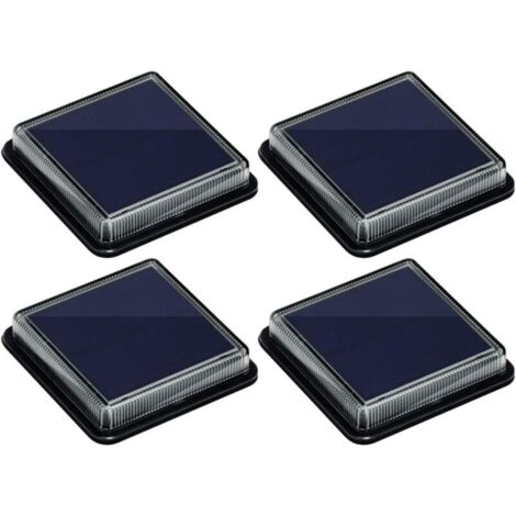 Lampe Solaire au Sol, Lumière Solaire Jardin IP68 étanche éclairage Solaire avec Auto On/Off Lampe de Sécurité pour Jardin, Escalier, Route, Chemin, Allée, Patio, Pont (4 Pack, Blanc Chaud 3000K)