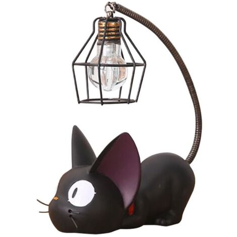 Résine Motif chat lampe Creative lumière de nuit Table de chevet Lampes pour lire (fil de fer Abat-jour)