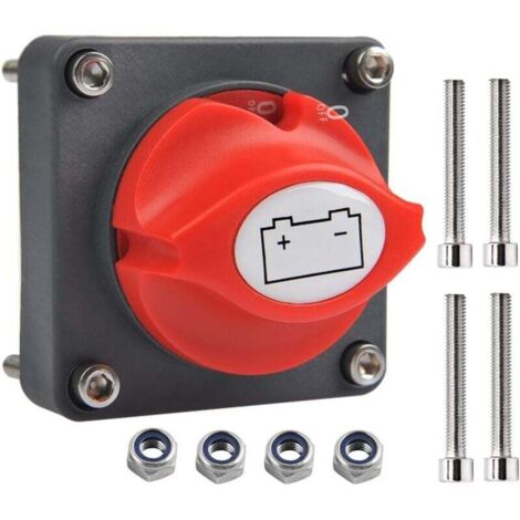 Commutateur D'isolateur de Batterie 12V / 24V 300A Interrupteur de Coupure de Batterie Coupe Circuit de Batterie Etanche pour Voiture Bateau Marin Moto Véhicules (1/4)