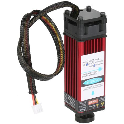 Module laser 5,5 W, tête de gravure 450 nm, focale réglable, haute précision, gravure sur plastique, cuir, bois et acrylique pour machines de gravure laser, routeurs et machines de découpe CNC. (1/2)
