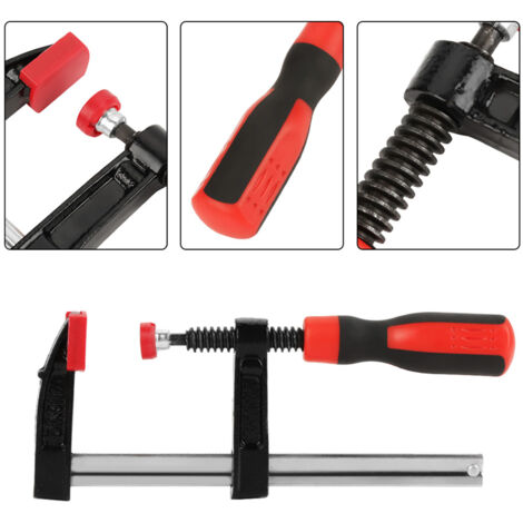 Lot de 2 serre-joints en F robustes pour le travail du bois, clips de barre à glissement rapide, kit d'outils à main pour bricolage, 50 x 150 mm (1/5)