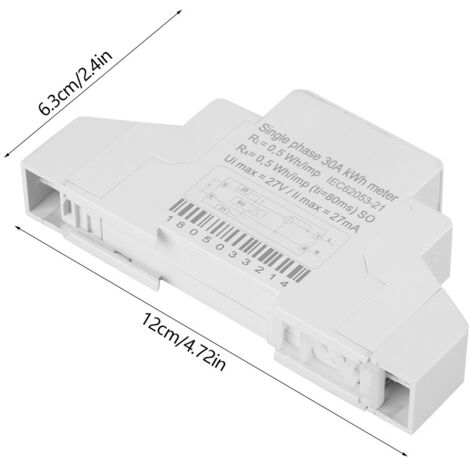 Compteur électrique électronique 220 V 5 (30) A monophasé 2 fils 1P sur rail DIN (1/5)