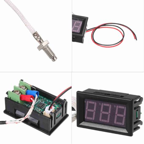 Thermomètre numérique industriel XH-B310, 12 V, testeur de thermocouple de type K M6, plage de température -30 à 800 °C, haute précision, avec affichage LED. (1/5)