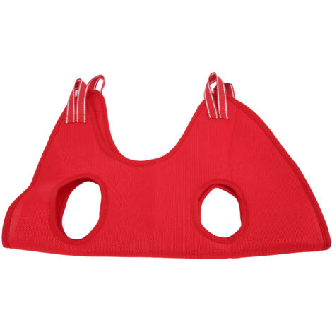 Hamac de toilettage respirant pour animaux de compagnie avec 2 crochets pour le bain, le nettoyage des dents et la coupe des griffes. Rouge, taille S. (1/5)