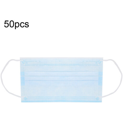 50 masques de protection jetables en tissu non tissé avec filtre buccal (1/5)