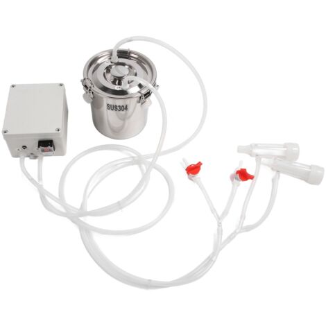 Machine à traire électrique 3L mains libres avec seau en acier inoxydable, gobelet en silicone et tube, portable, à impulsion, prise australienne 100-240V (1/5)