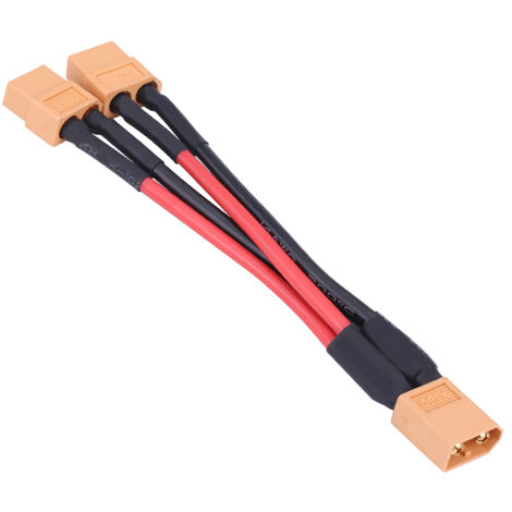 Adaptateur de connecteur parallèle XT60 pour batterie LiPo RC, câble 14AWG, 1 mâle vers 2 femelles (1/5)