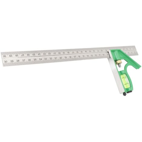 Équerre multifonctionnelle 300 mm avec angle de 45°/90° et niveau à bulle (1/5)