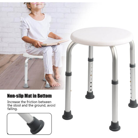Tabouret de douche rond réglable en alliage d'aluminium, siège de sécurité pour femmes enceintes, personnes âgées et personnes handicapées (1/5)