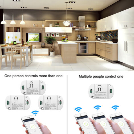 Tuya Module Wi-Fi Intelligent pour Maison Convertible avec Minuterie et Télécommande, Interrupteur Multifonction, Adaptateur Contrôleur, Compatible avec Alexa Home (1/2)