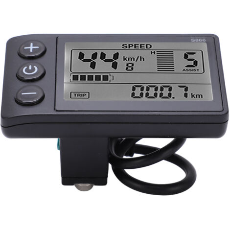 Compteur d'affichage LCD S866 pour vélo électrique, 24 V, 36 V, 48 V, avec panneau de commande et prise étanche.