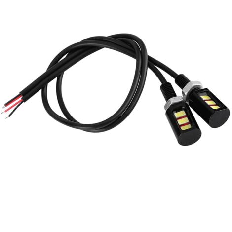 Lot de 2 lampes LED blanches universelles 12 V pour plaque d'immatriculation de voiture ou moto, à visser. (1/5)