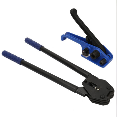Tendeur de feuillard manuel bleu en acier, sertisseur, outil de cerclage, machine d'emballage (1/5)