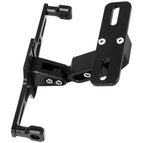 Support de plaque d'immatriculation télescopique réglable en alliage d'aluminium avec éclairage LED pour moto (1/5)