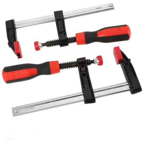 Kit de 4 serre-joints en F robustes pour le travail du bois, à glissière rapide, pour le bricolage (50 x 150 mm). (1/5)