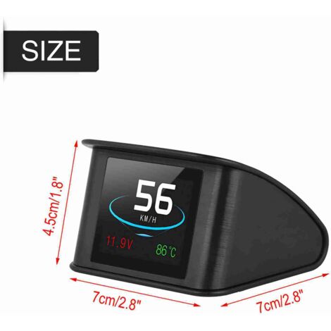 Projecteur d'affichage tête haute universel pour voiture P10, compatible OBD2, avec alerte de vitesse, régime moteur et consommation de carburant. (1/5)