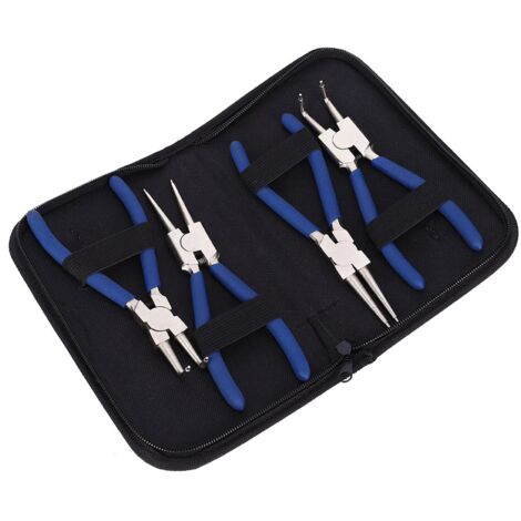Jeu de 4 pinces professionnelles 7" pour circlips internes et externes droits et coudés DE (1/5)