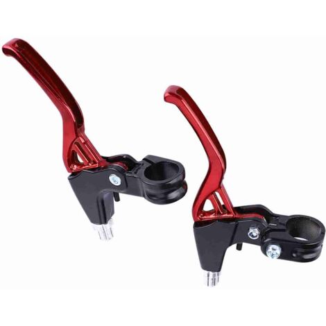 1 paire de poignées de frein en alliage d'aluminium pour vélo de montagne (rouge) (1/5)