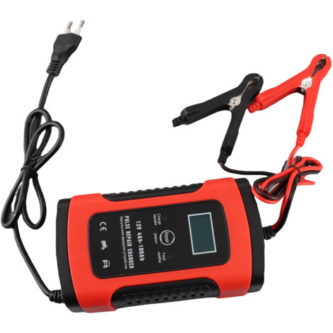 Chargeur de batterie de voiture entièrement automatique 12 V 5 A, charge rapide intelligente, réparation par impulsions, compatible avec les batteries au plomb-acide sèches et humides, démarreur de se (1/2)
