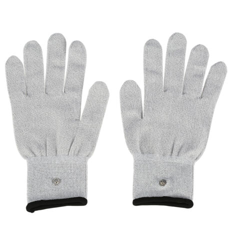 1 paire de gants de massage à électrodes conductrices pour appareil TENS, fils conducteurs d'électrothérapie (M) (1/5)