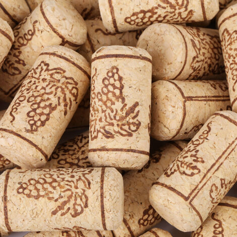 100 bouchons droits en liège naturel de 22 x 44 mm pour bouteilles de vin en bois (1/5)