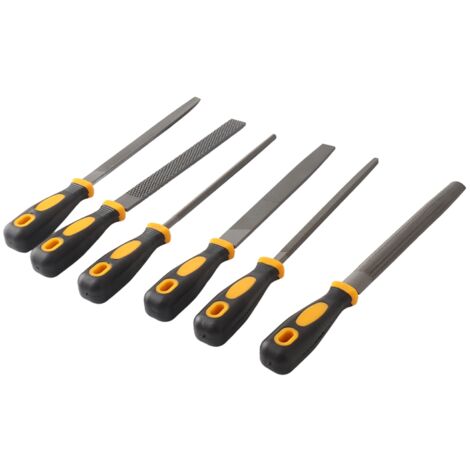 Ensemble de 6 limes à bois de 20 cm (8 pouces) en acier à haute teneur en carbone, outil manuel pour le travail du bois, du métal, du verre et de la céramique. (1/5)
