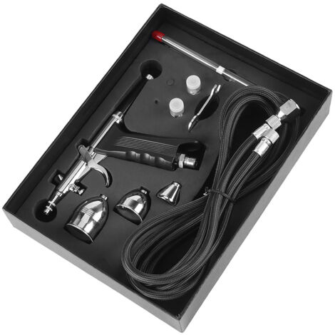 Kit de pistolet à peinture à gravité pour aérographe avec buses et godets de 0,3 mm, 0,5 mm et 0,8 mm (1/5)