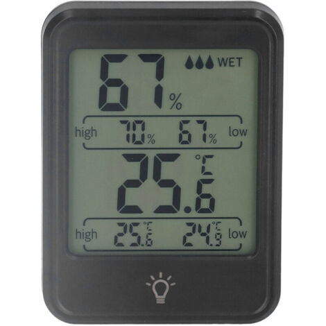 Thermomètre et hygromètre numérique professionnel, électronique, humidité, température, avec écran LCD, pour intérieur et extérieur (1/5)