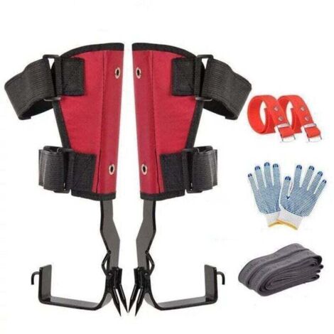 Griffe d'élagage avec sangles de ceinture réglables – Capacité 330LB – Griffes en acier inoxydable – Pour escalade d'arbres