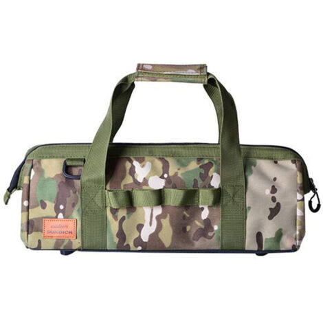 Sac à outils de camping Sac à outils de rangement à large ouverture de grande capacité Sac à équipement résistant à l'eau,Camouflage,DUBUNS (1/5)
