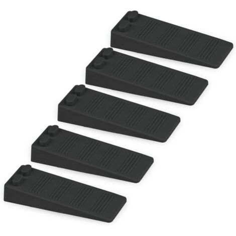 Pieces Soft Rubber Door Wedges, Adjustable Height Anti-Sliding Blocks, Non-Toxic and Odorless Door Stoppers, Floor and Wall Protectors for Carpet, Concrete, Hardwood Floors (Black) (1/5)