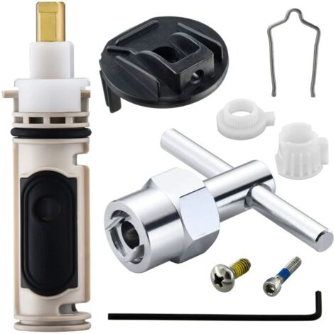 Cartouche de valve de rechange 1222 avec outil de retrait 104421 et kit d'adaptateur de poignée 116653 pour Moen, compatible avec les robinets de douche Posi Temp à une poignée (1/5)