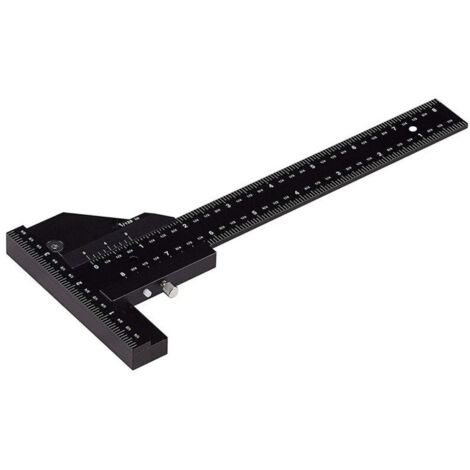 Règle multifonctionnelle pour le travail du bois, règle en T en alliage d'aluminium, pied à coulisse, règle de marquage en alliage d'aluminium de 280 mm (1/5)