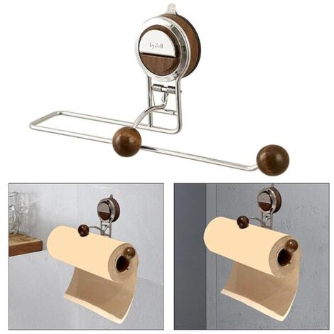 Support de rangement pour rouleau de papier toilette à ventouse, support mural pour essuie-tout de cuisine, support amovible pour essuie-tout de salle de bain