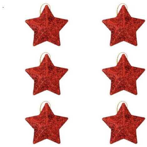 100 mini étoiles pour décorations de sapin de Noël, décorations de Noël, fournitures de fête de Noël à faire soi-même (Rouge) (1/2)