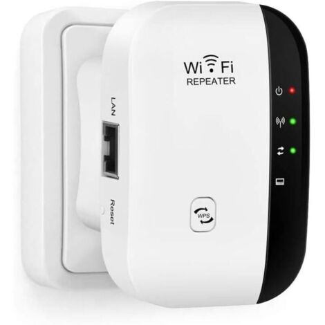 Répéteur WiFi, amplificateur de signal réseau sans fil 300 Mbps 2,4 GHz avec fonctions AP/RP et WPS, compatible avec toutes les box Internet (1/5)