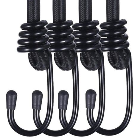 10 pièces Crochet extenseur, Elastique de Tension Corde à bâche, Corde élastique avec Crochet, Elastique de Tension avec Crochet pour Voile d'ombrage, Jardin, vélo, Voiture, tarp (1/5)
